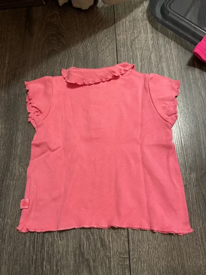 T-shirt manches courtes fantaisie corail  6 «mois - photo numéro 2