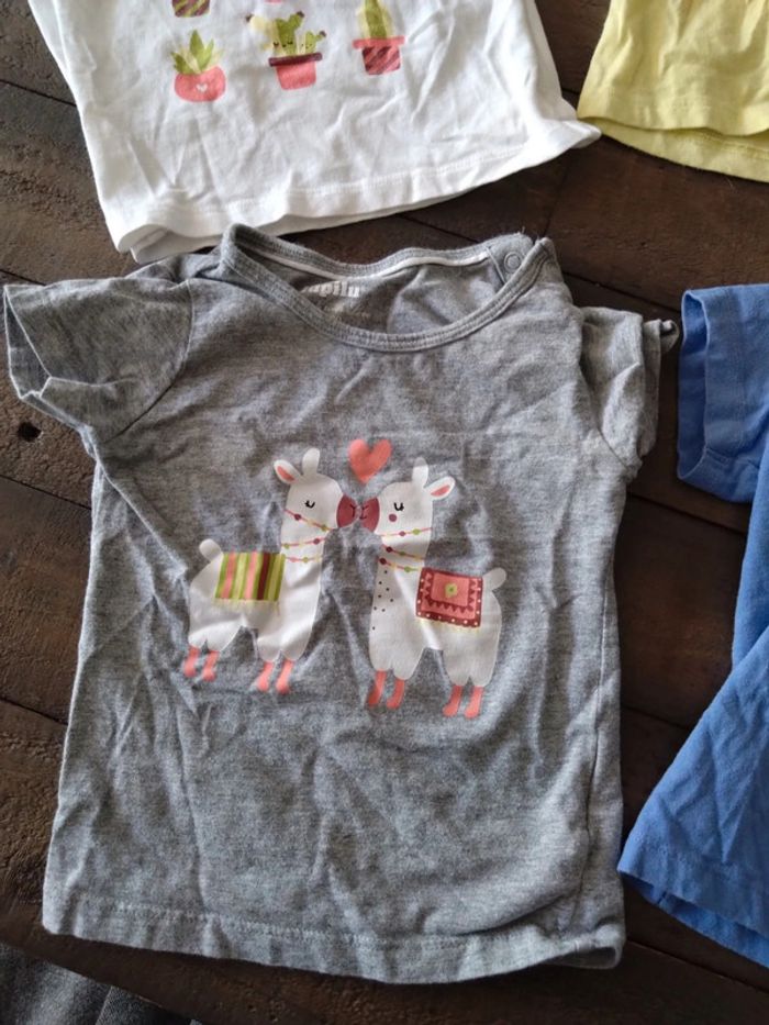 Lot de t shirt été bébé fille 9 mois lupilu - photo numéro 2