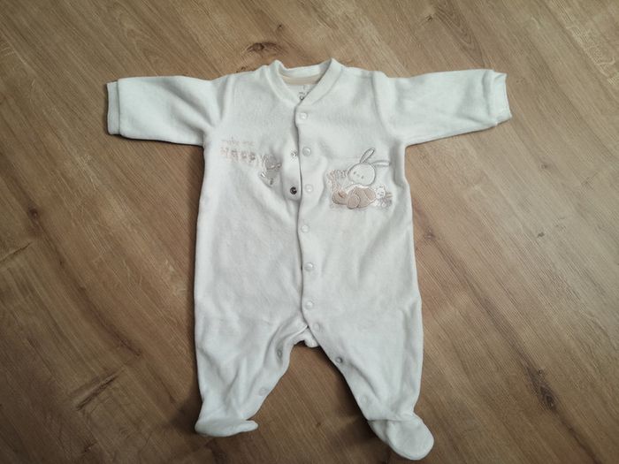 Pyjama chicco en velours écru 3 mois