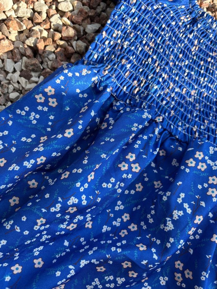 Shein robe à fleurs bleue - 7/8 ans - photo numéro 2