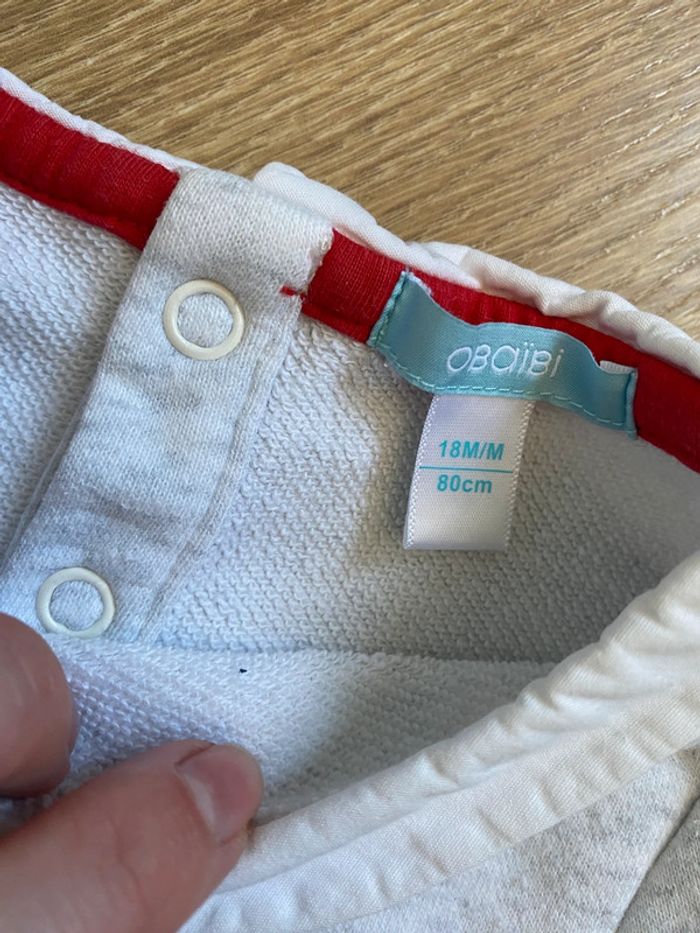 Petit pull sweat col Claudine avec lapin et chat 🐱 🐰 - photo numéro 3