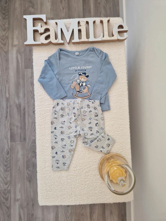 🧸 Ensemble bébé "Little Cowboy" 6 Mois 🧸