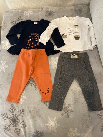 Lot de 2 ensembles  bebe fille 