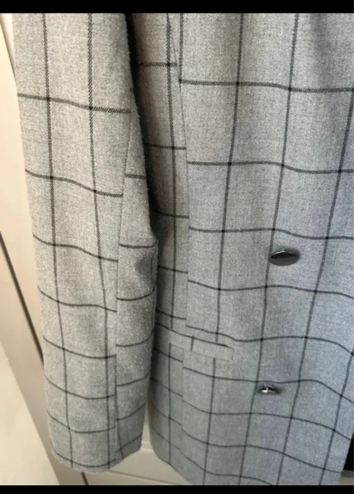 Blazer gris à carreaux - photo numéro 3
