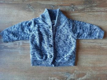 Gilet bleu foncé et blanc Tape à l'œil