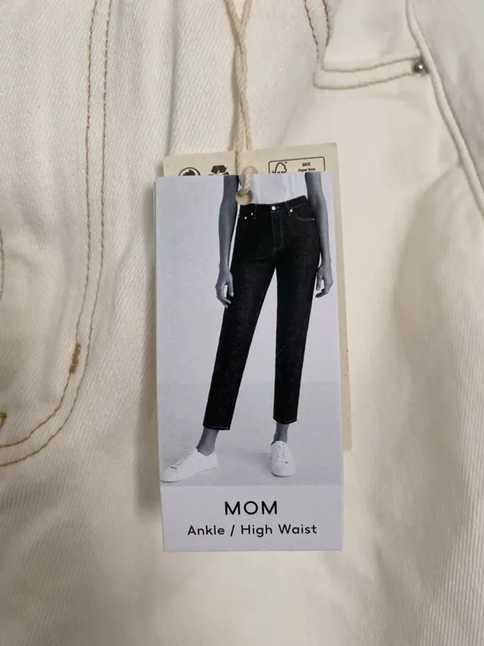 Jean mom blanc crème Mango taille 36 neuf - photo numéro 6