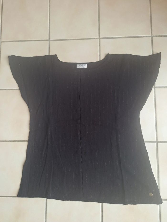 Tee shirt noir Crépé rayures dorées Firefly T36 - photo numéro 2
