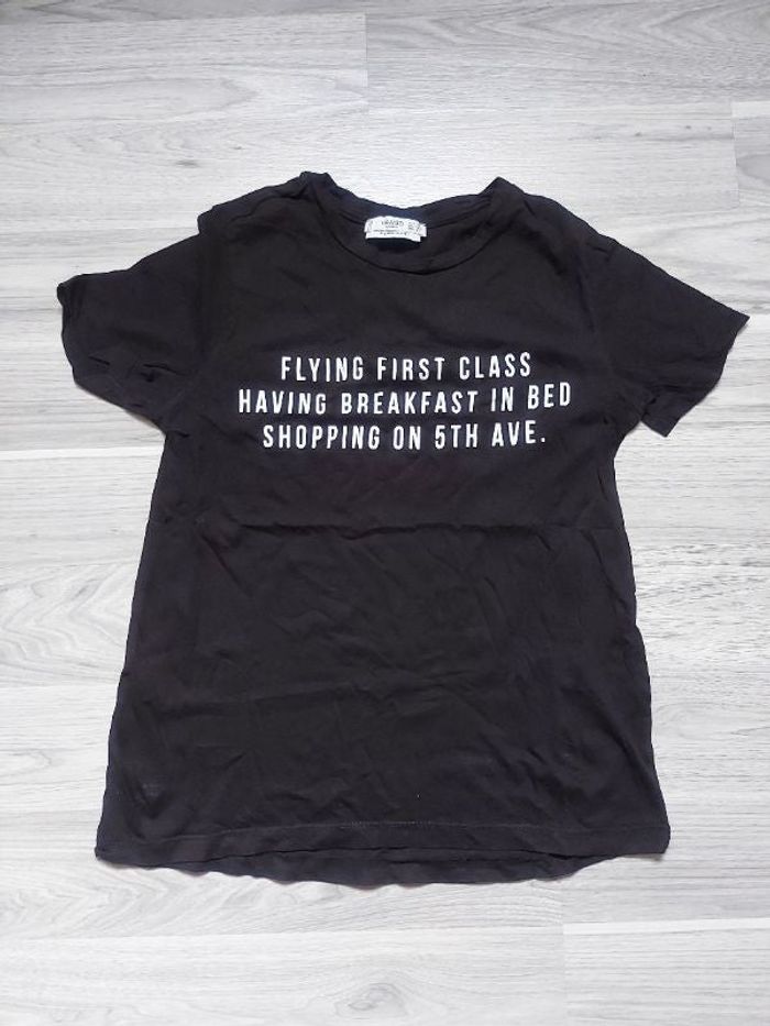 Tee-shirt manche courte noir mango