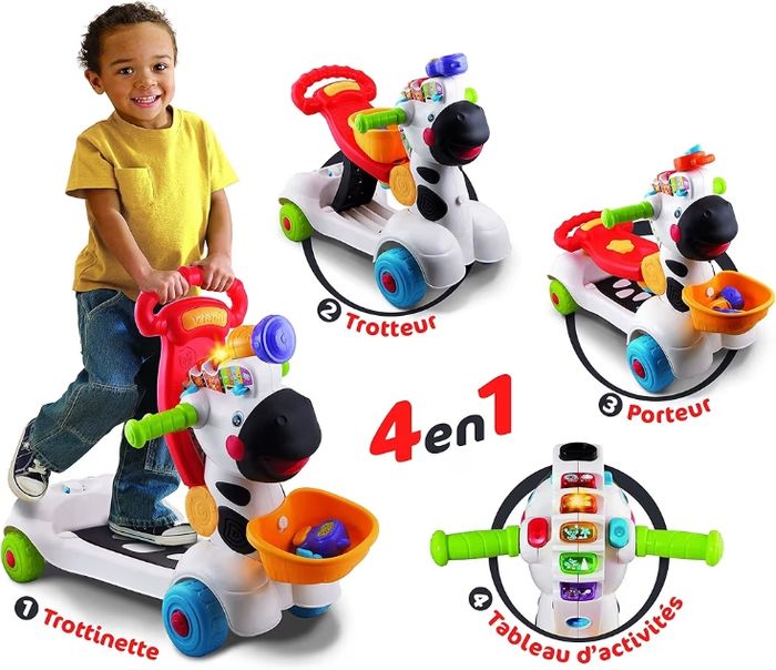 Trotinnette porteur trotteur - Trottino zèbre rigolo VTech - photo numéro 10