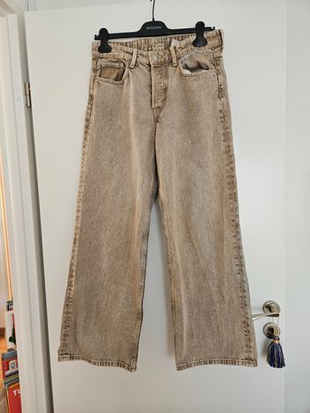 Jean baggy wide low H&M beige grège T38