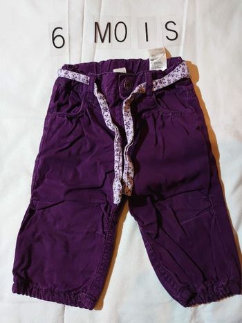 pantalon épais violet 6 mois