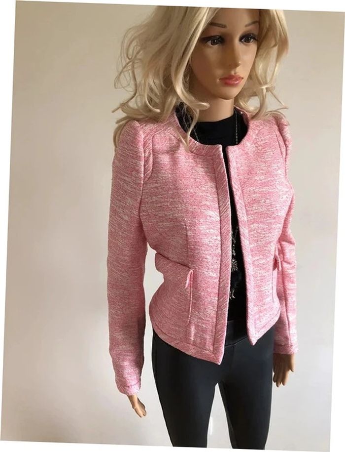 Veste de tailleur rose et blanche neuve Morgan taille 38 (valeur 79€) - photo numéro 2