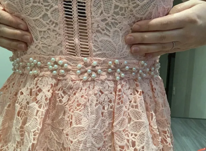 Robe rétro dentelle rose - photo numéro 3
