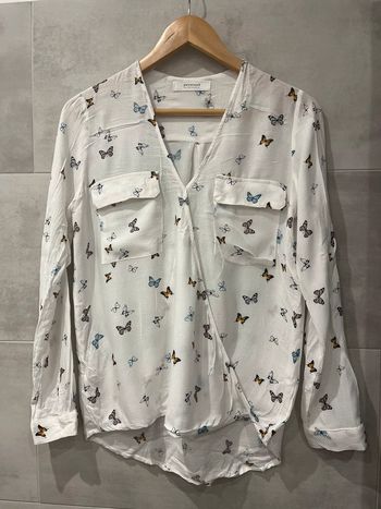 Blouse papillons croisée promod