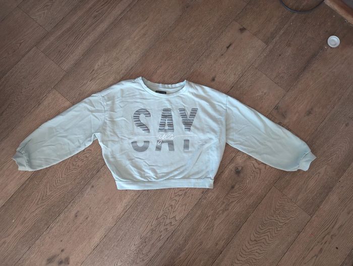 Sweat Cropped top vert pâle ikks 16 ans
