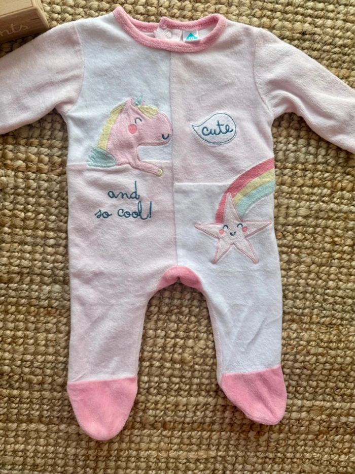 Pyjama velours Tex 1mois / 54cm - photo numéro 2