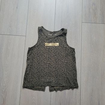 Débardeur kaki et noir. Fille 8 ans. Marque Gémo