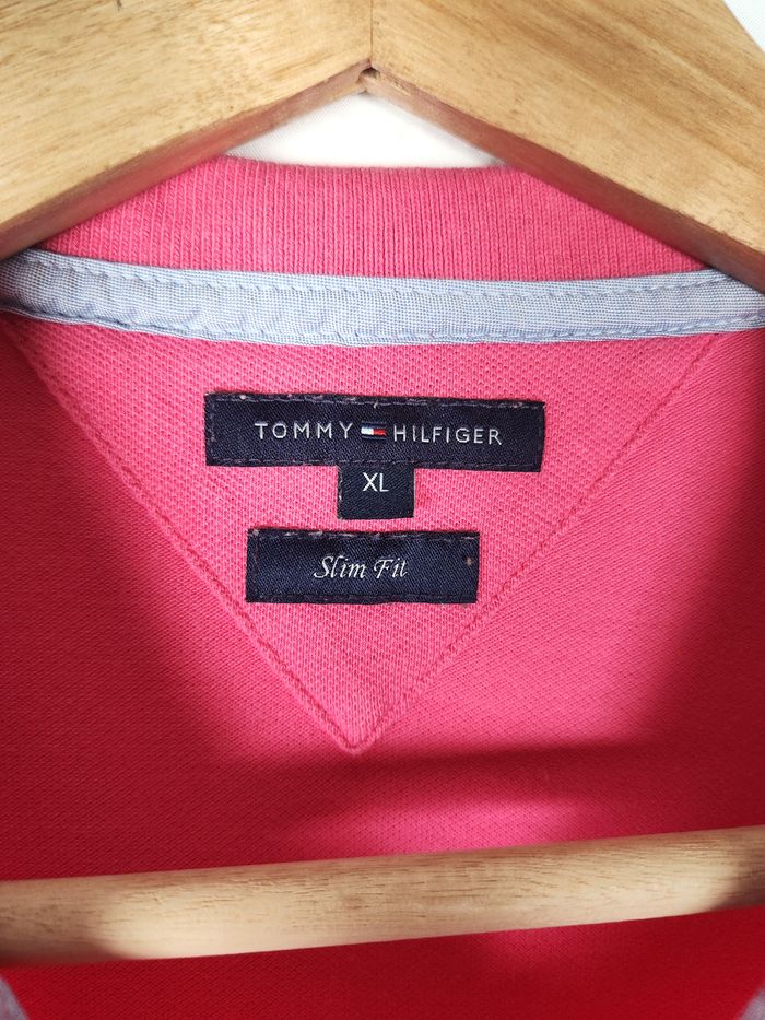 Polo Tommy Hilfiger Femme Rose Manches Courtes - Taille XL (Slim Fit) - photo numéro 3