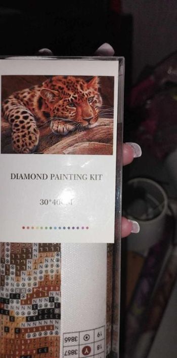 Diamond painting léopard