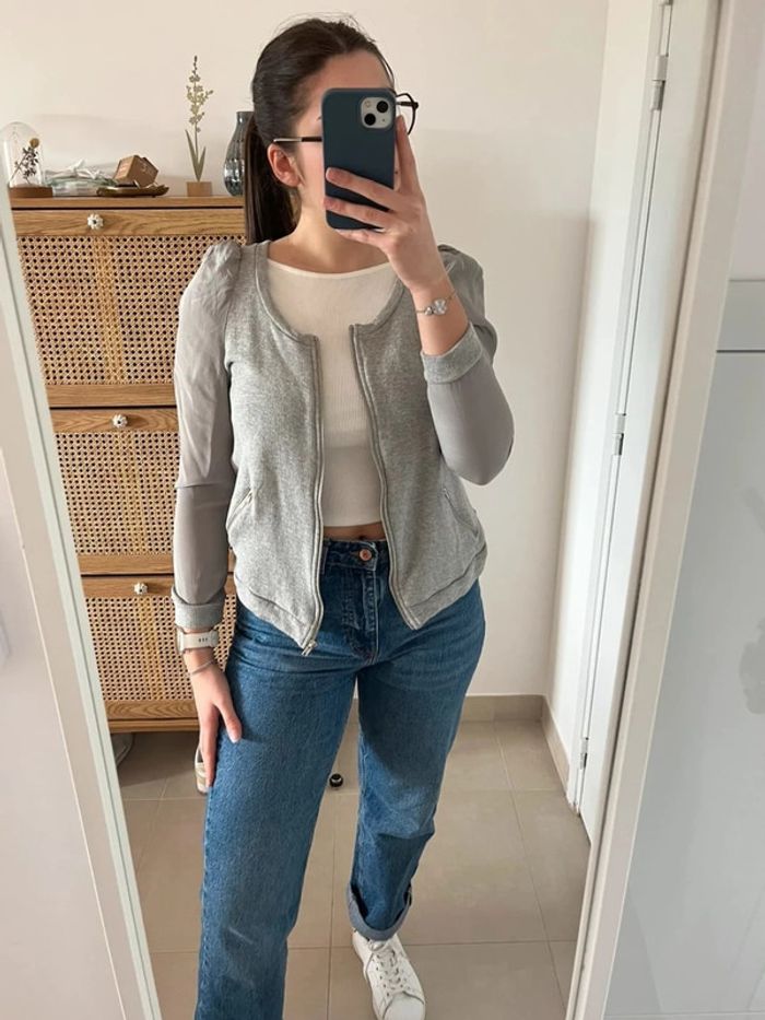 Veste/gilet dos et manches transparents gris Two Days