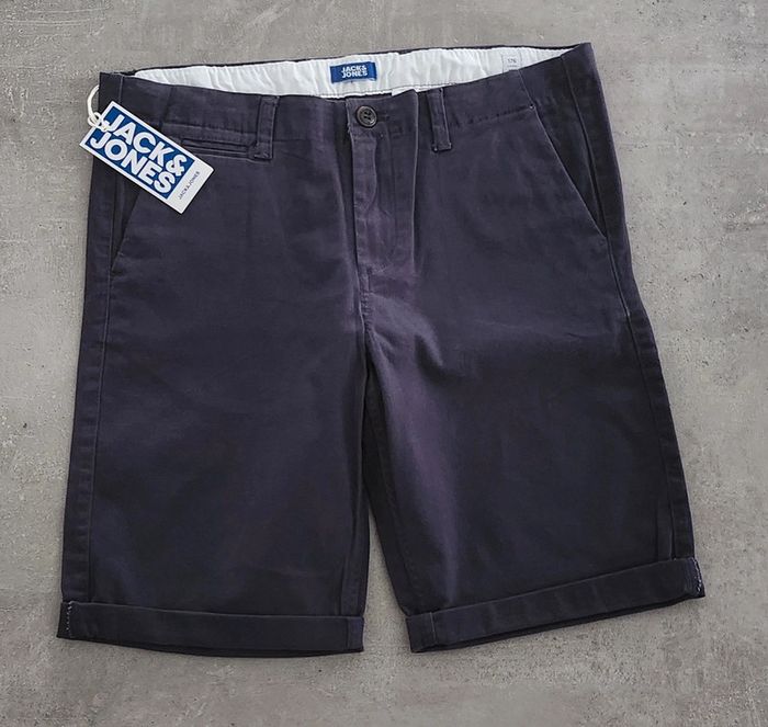 Short bermuda garçon bleu marine et jaune taille 16 ans Jack & Jones