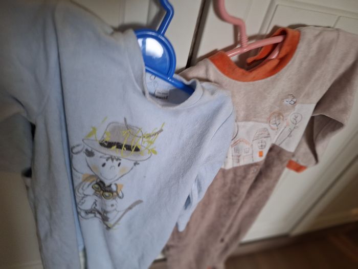 Lot de 2 grenouillères bébé absorba Velours 36 Mois - photo numéro 2