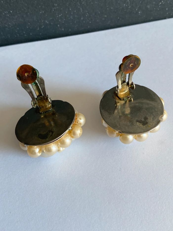 Boucles d’oreilles clips fantaisie à perles - photo numéro 4