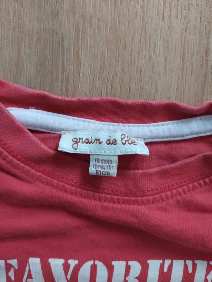 T-shirt manches longues grain de blé 18M rouge - photo numéro 5