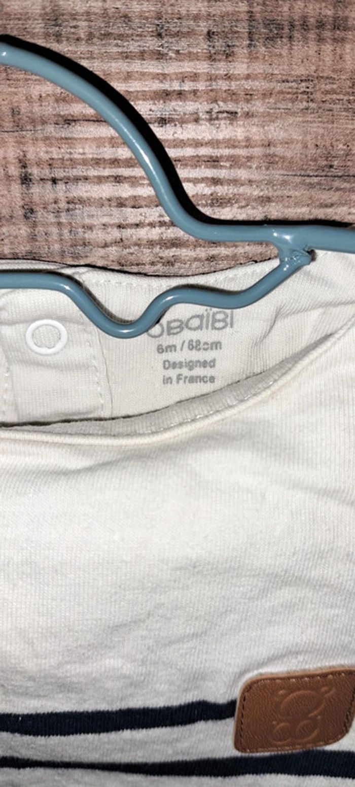 Tee-shirt marinière Obaïbi 6 mois - photo numéro 4