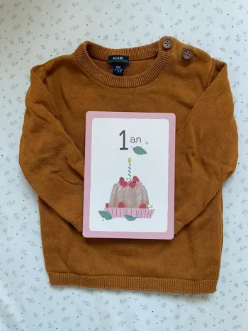 Pull marron Kiabi 12 mois