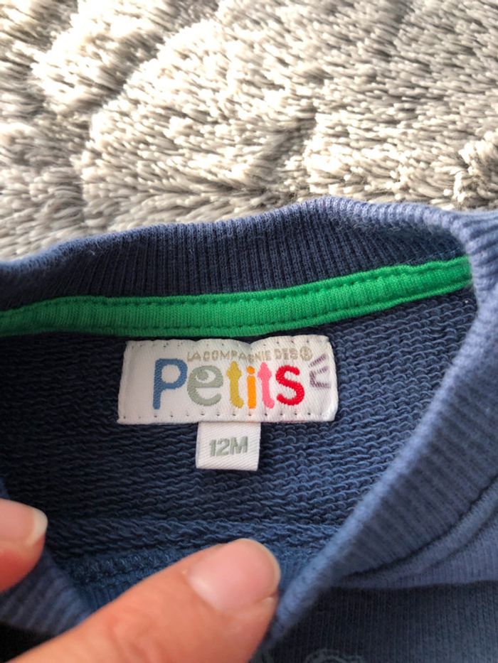 Lot Pull over et tee shirt bleu marine et vert G12m - photo numéro 3