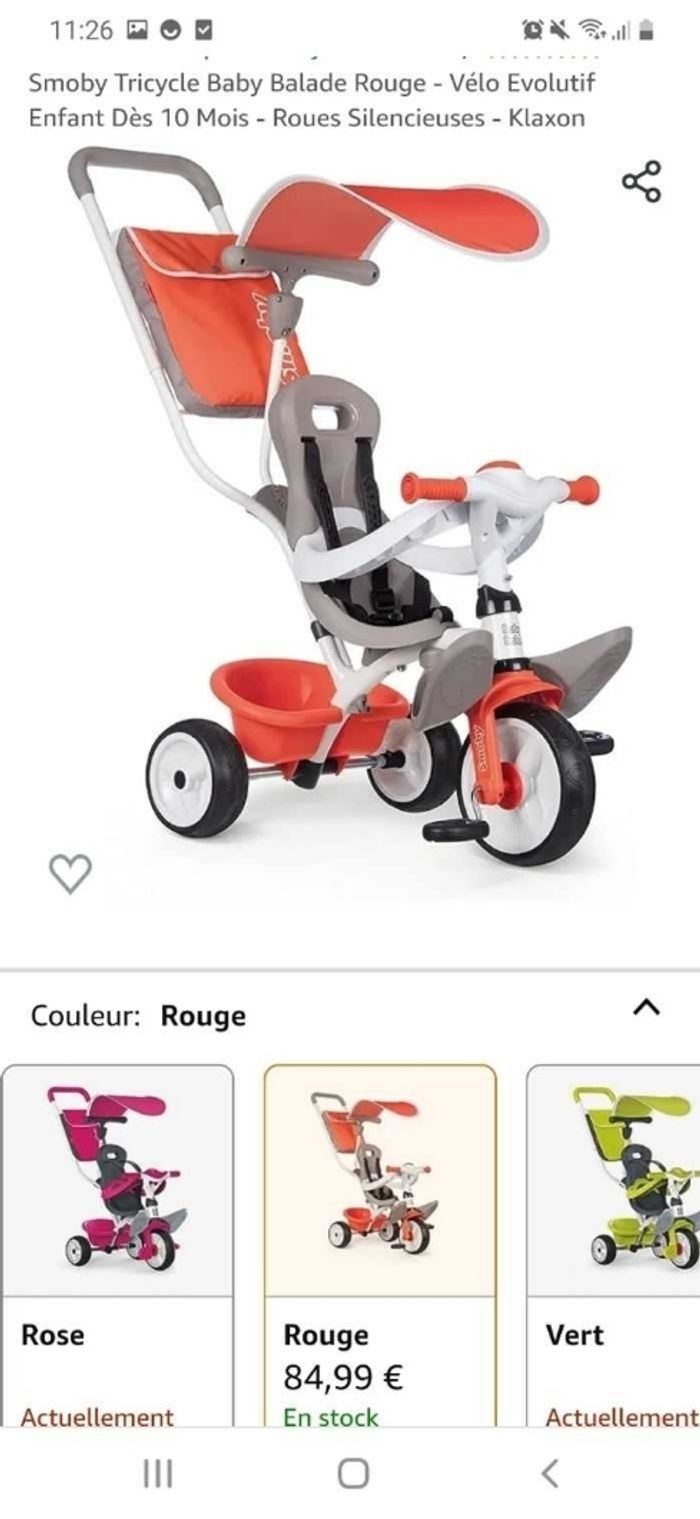 Tricycle evolutif Smoby Beebs