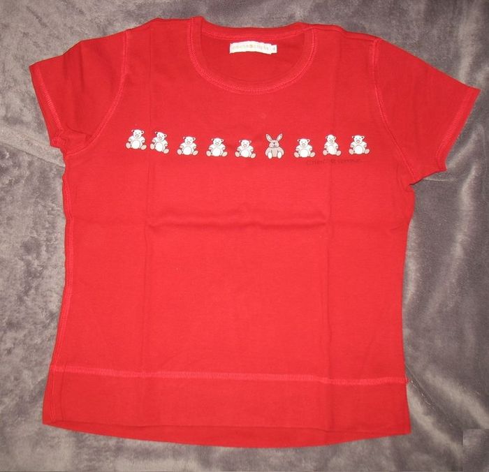 TEE SHIRT MC ROUGE "CACHE CACHE" - TAILLE 38 / 40 - n°06
