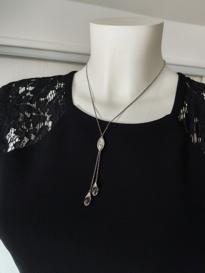 Collier chaîne en argent goutte à facettes - photo numéro 1