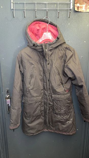 Manteau long oxbow  taille 12 ans kaki et  rose