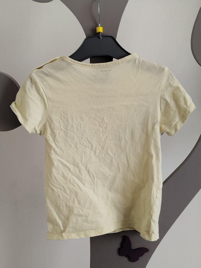 Tee-shirt manches courtes imprimé jaune Kiabi taille 36 mois - photo numéro 2