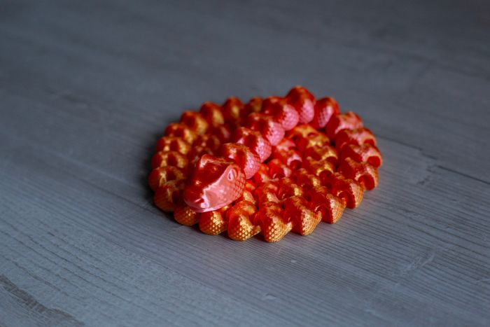 Serpent articulé 78 cm - Orange & Rose Gold - Jouet déco flexible - photo numéro 5