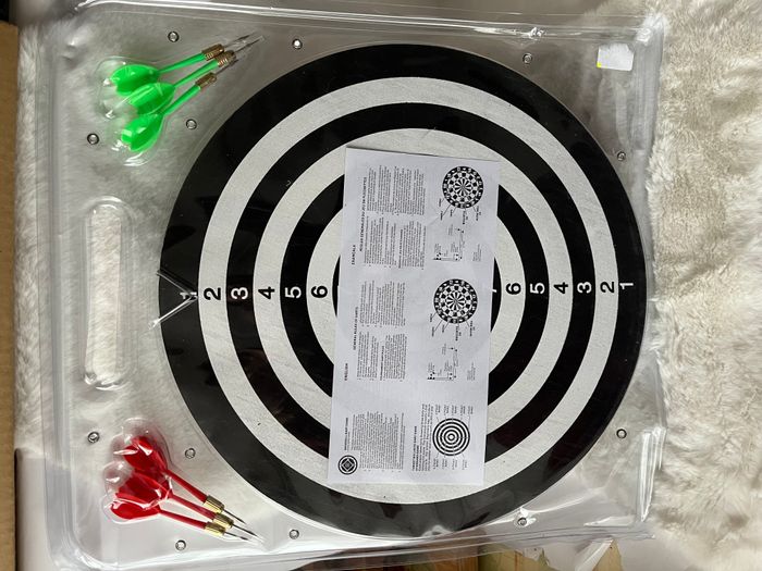 Jeu de Fléchettes double face 40 cm, Cible avec 6 fléchettes - photo numéro 4