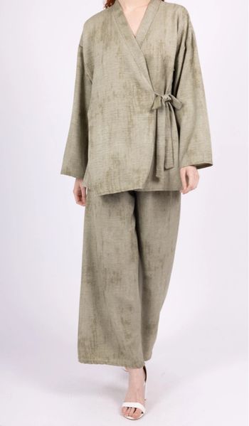 Ensemble haut kimono cache cœur pantalon 