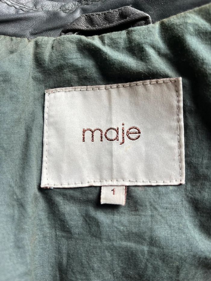 Veste perfecto sans manche en cuir Maje S - photo numéro 6