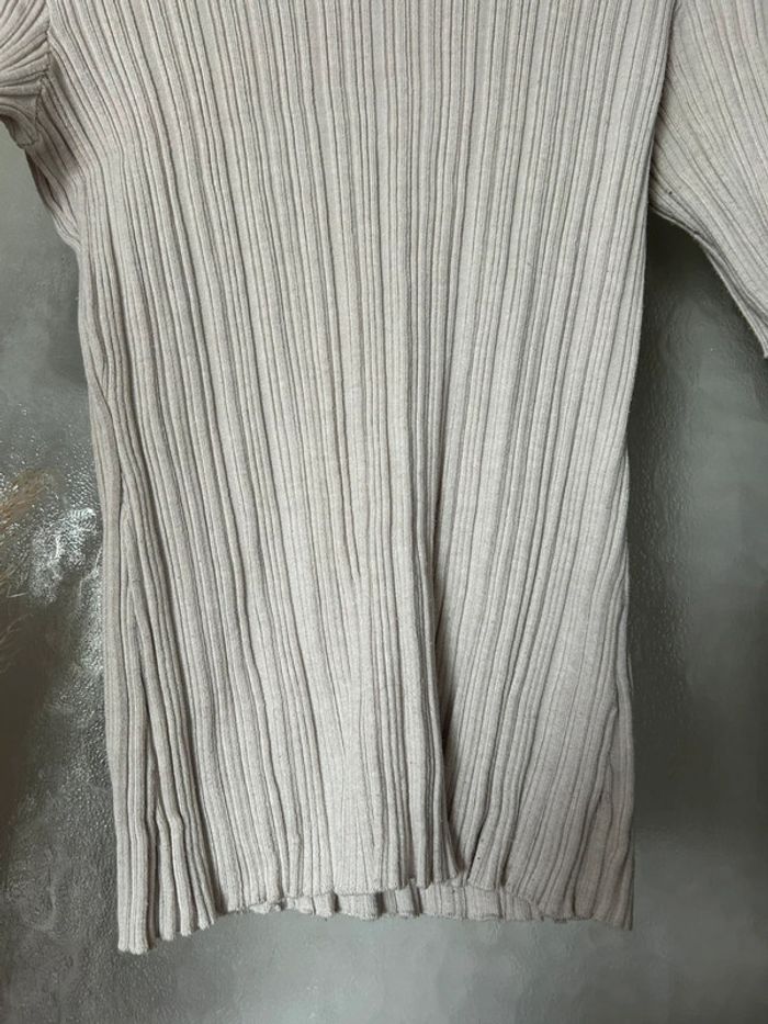 Top manche longue crème rayure S h&m - photo numéro 2