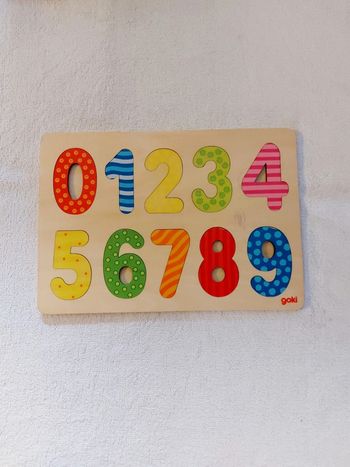 Puzzle chiffres en bois 10 pièces