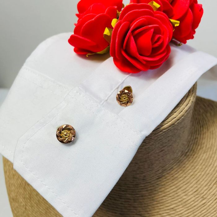 🔥 Rare boutons de manchettes vintage. Rond motifs fleuri. - photo numéro 14