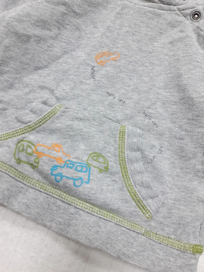 Sweat gris à capuche Vertbaudet 12 mois - photo numéro 2