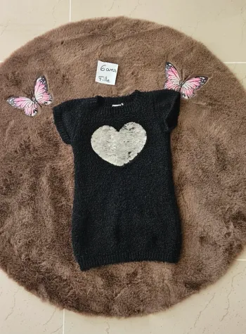 Robe pull coeur magique 6 ans fille