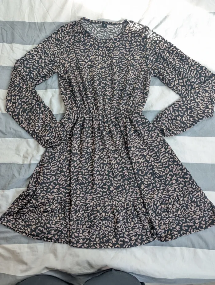 Robe à manches longues imprimer léopard taille s 36 - photo numéro 2