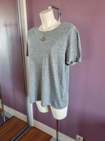 Tee shirt gris chiné en coton