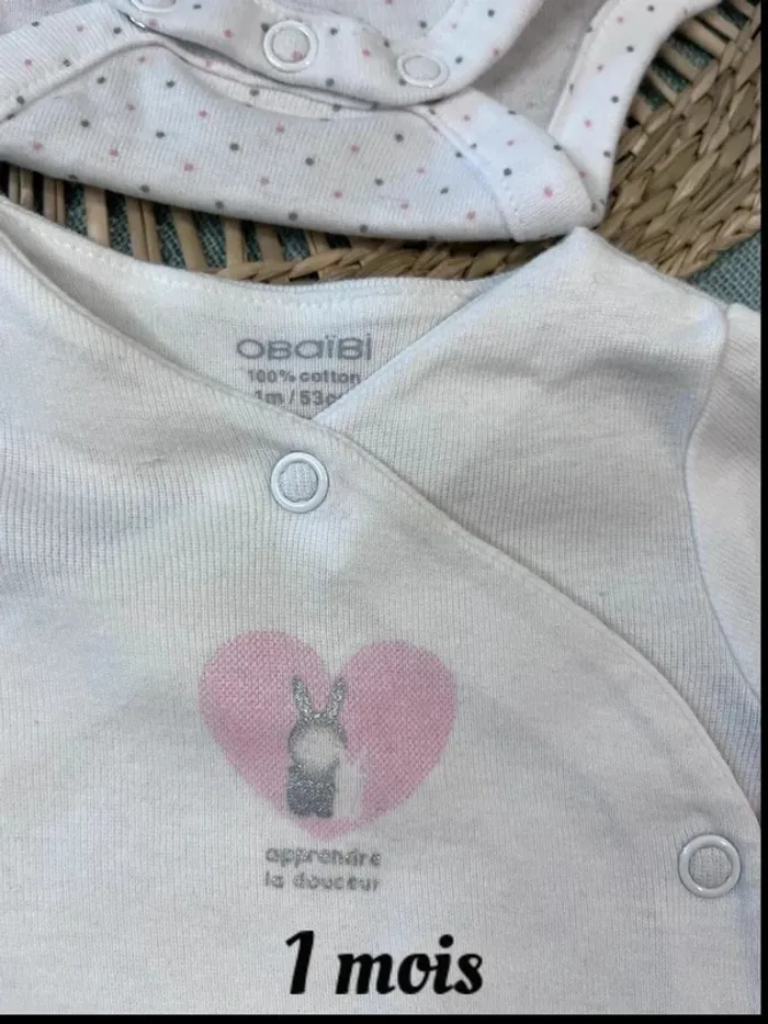 Lot 2 bodies taille 1 mois - photo numéro 3