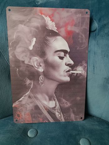 Plaque métal Frida Kahlo neuve 20x30cm