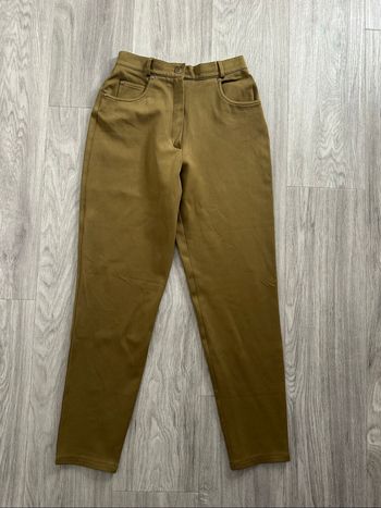 Pantalon taille haute kaki marron Vintage T34 XS